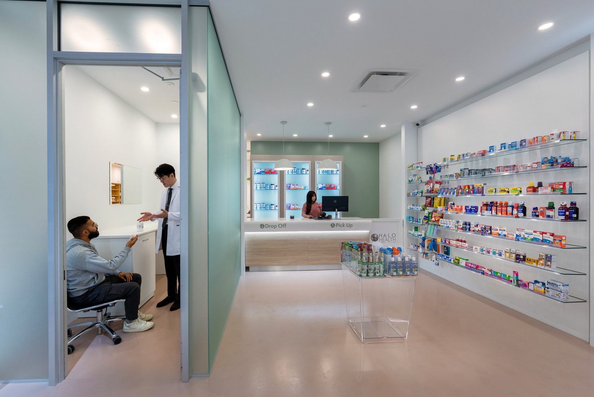Private consultation room inside Halo Health Pharmacy